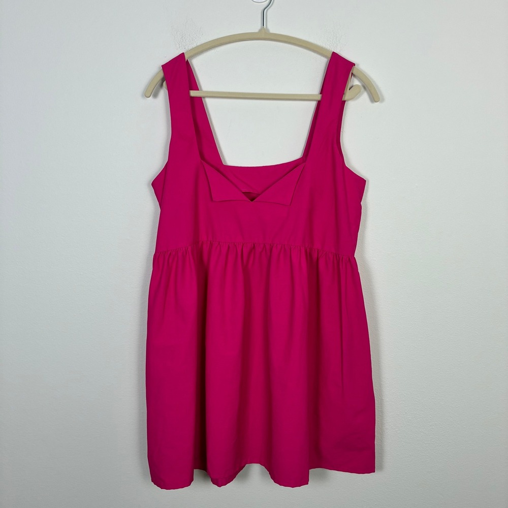 Daily Practice by Anthropologie Fuchsia Babydoll Mini Dress Womens S Square Neck